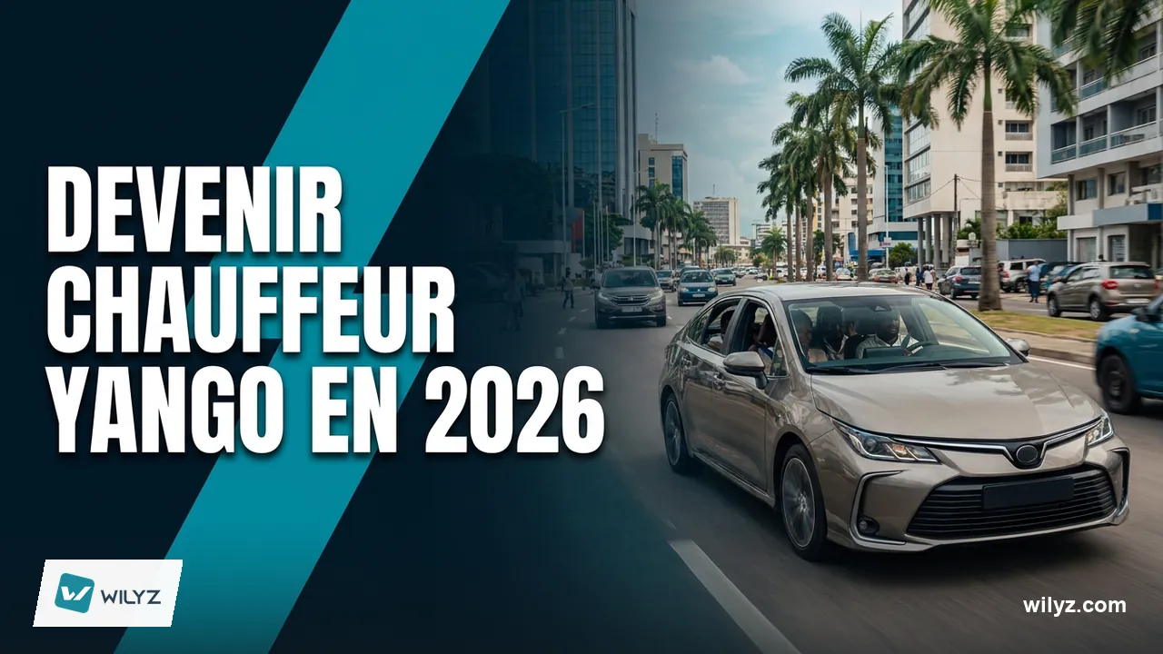 Chauffeur VTC devant sa voiture à Abidjan